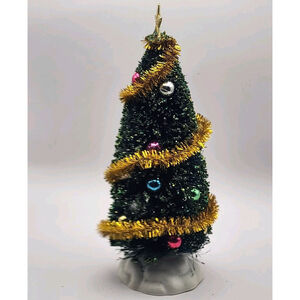 Christmas Lemax Village 14884 Sparkling Green Christmas Tree 6" Medium